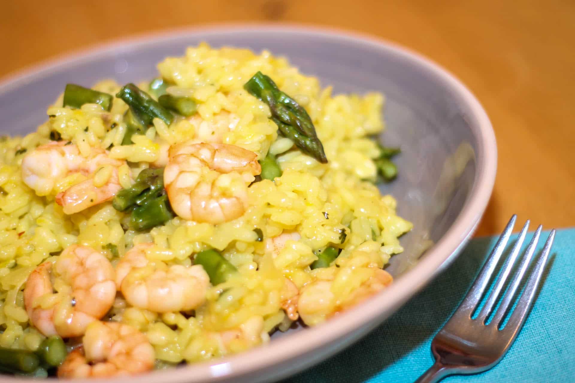 Shrimp and Asparagus Saffron Risotto - Erren's Kitchen