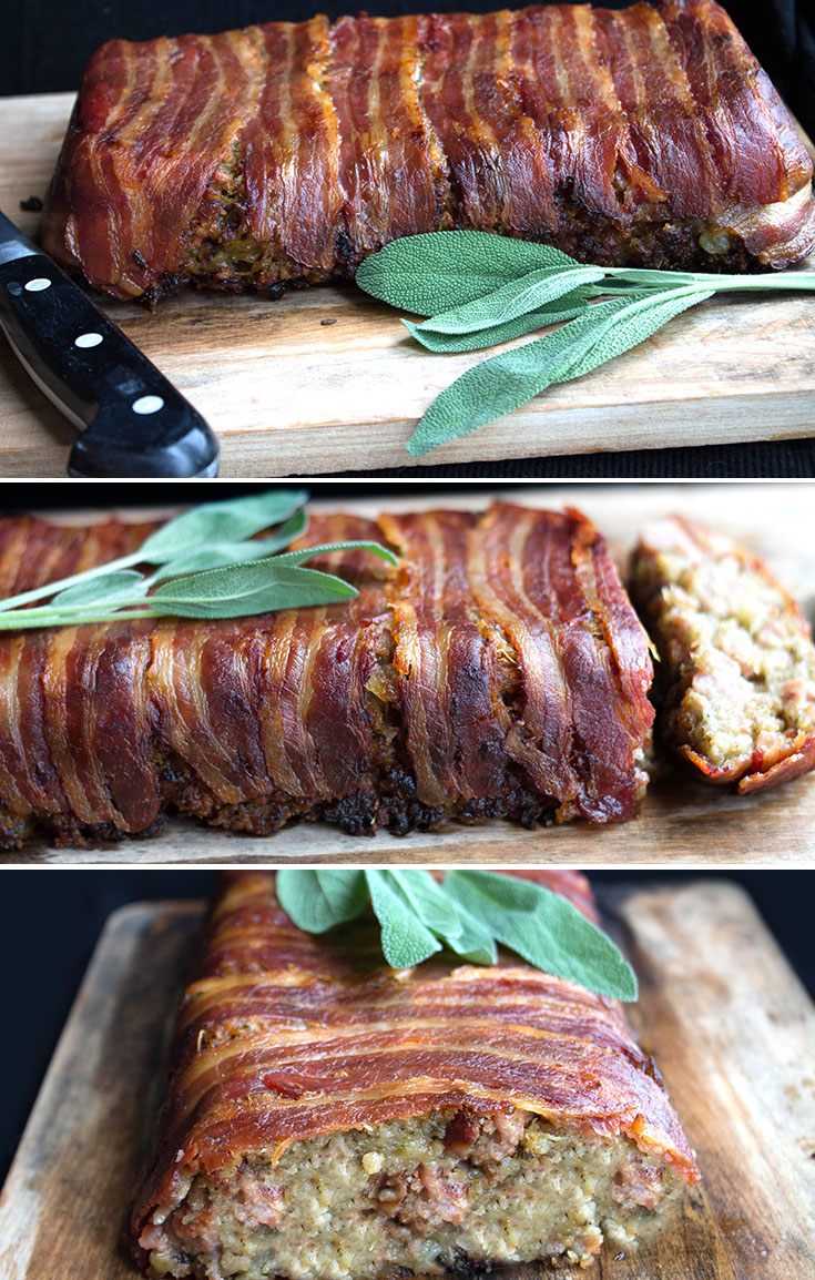 Bacon Wrapped Sage & Sausage Stuffing - Make the stuffing the star of the show with this recipe from Erren's Kitchen