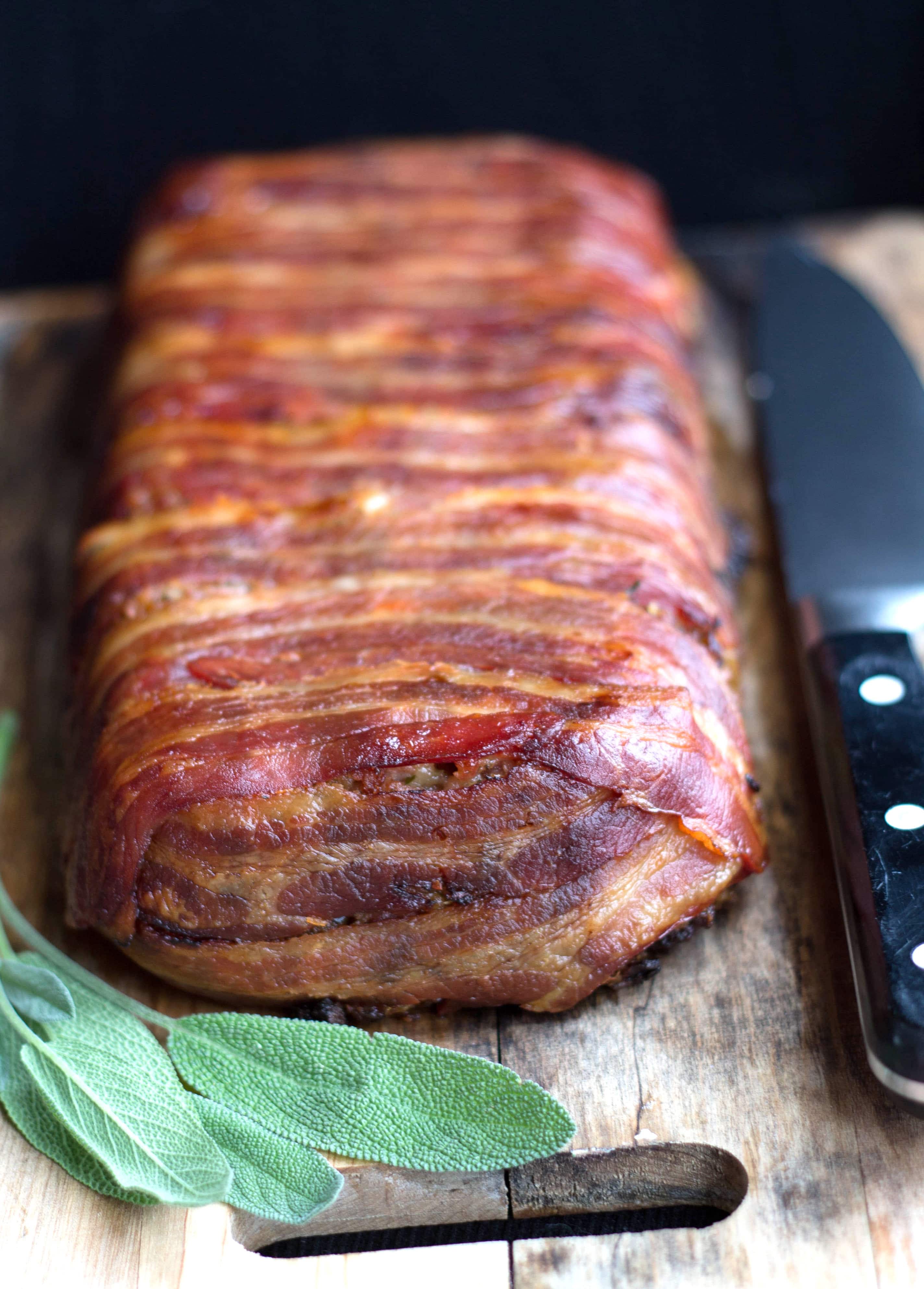 Bacon Wrapped Sage Sausage Stuffing