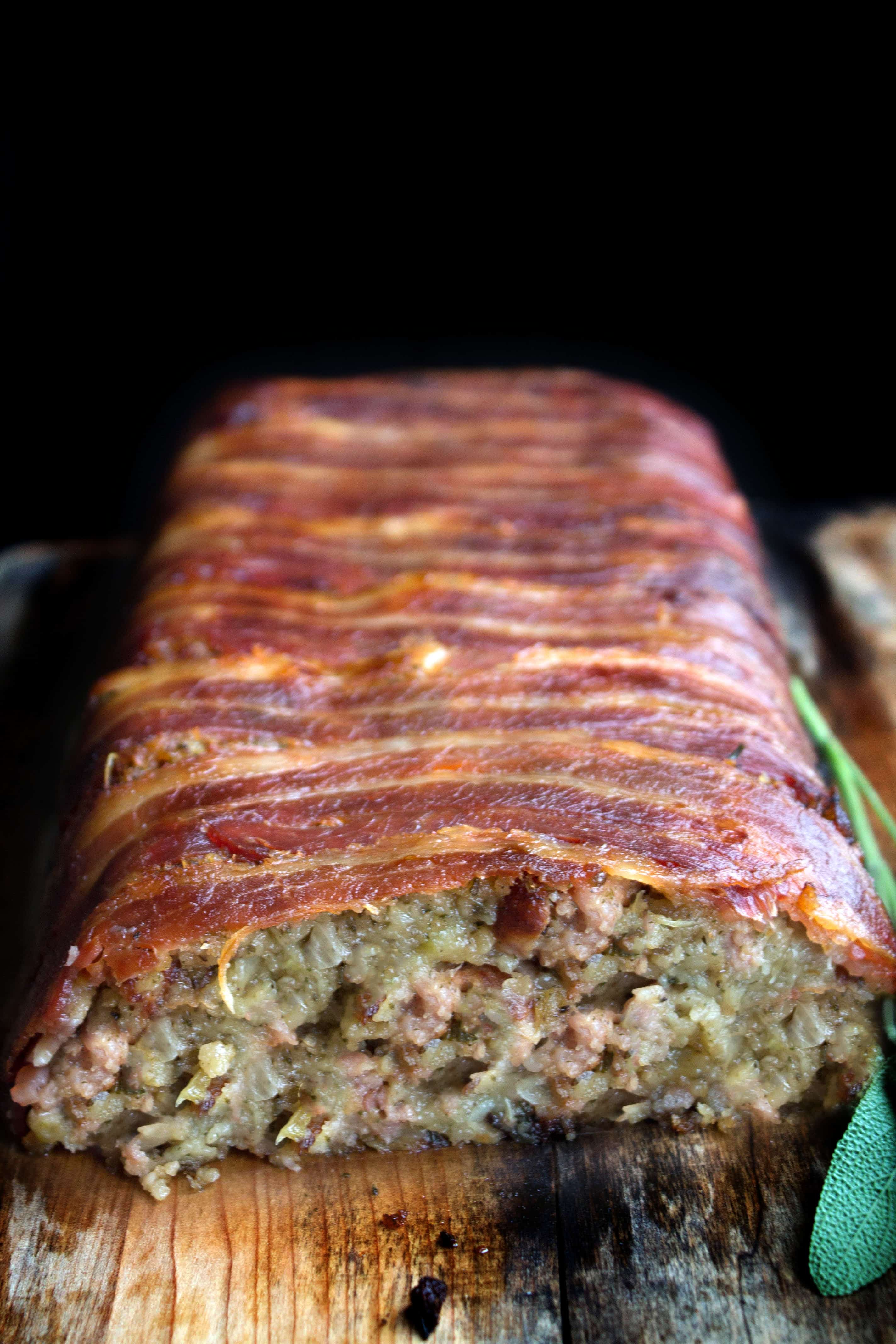 Bacon Wrapped Sage & Sausage Stuffing Erren's Kitchen