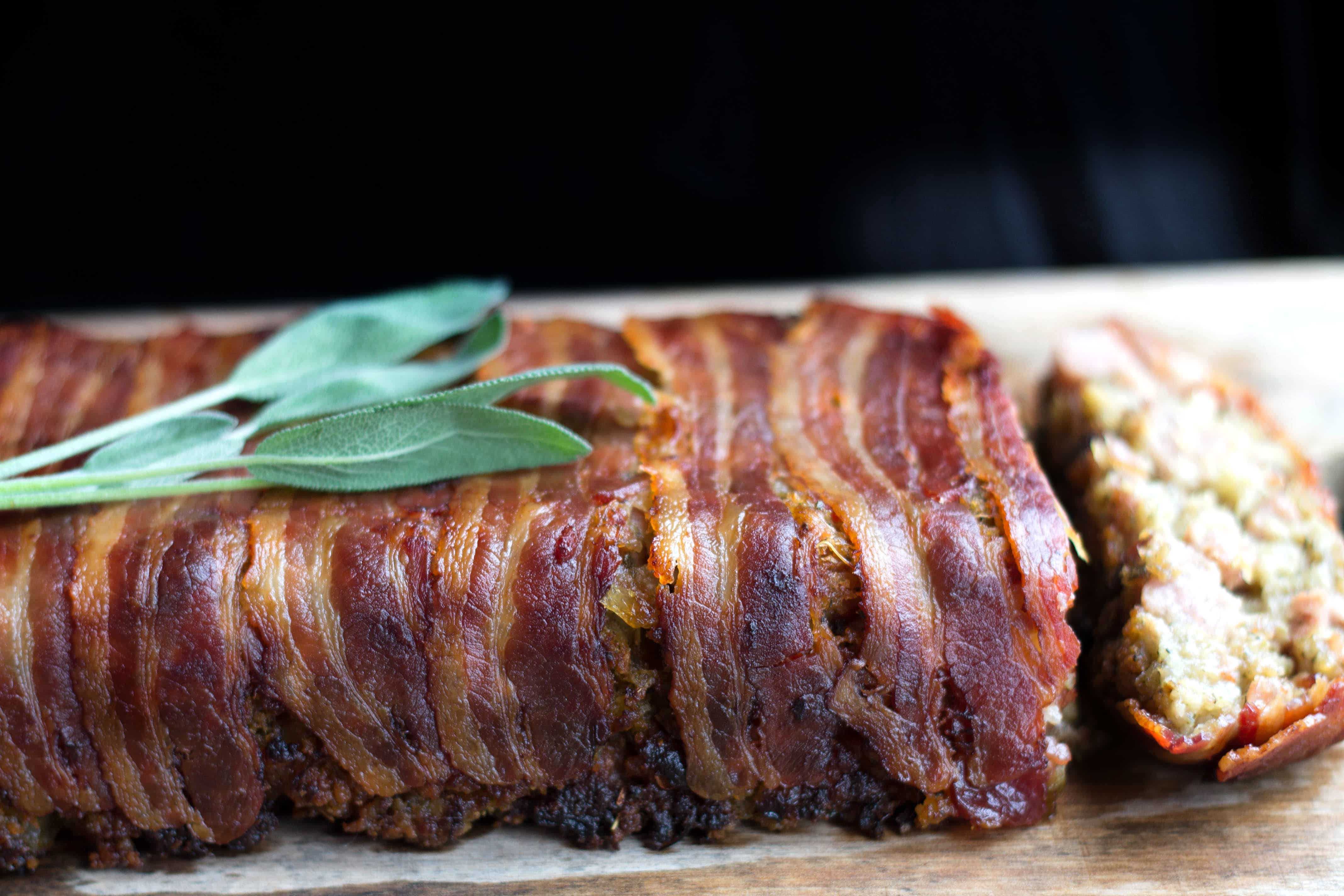 Bacon Wrapped Sage & Sausage Stuffing Erren's Kitchen