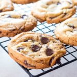 The Best Ever Classic Chocolate Chip Cookies cooling on a wire rack