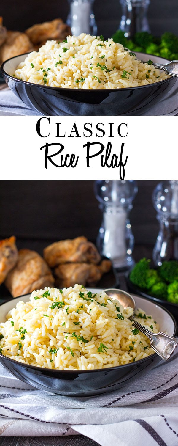 This recipe for Rice Pilaf from Erren's Kitchen is simple side dish that is a great alternative to plain white rice. Its mild chicken and garlic flavors make it a versatile and easy side for any supper.