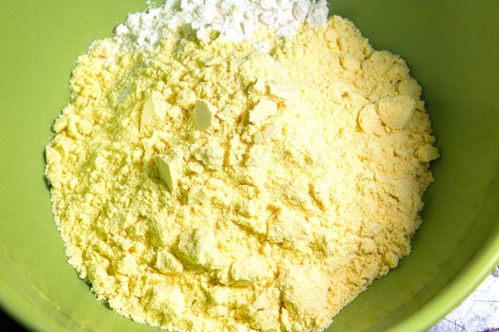 The dry ingredients in a large bowl