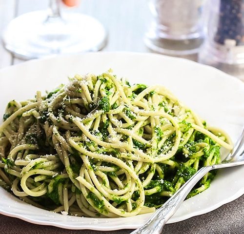 Spaghetti With Spinach Sauce Erren S Kitchen