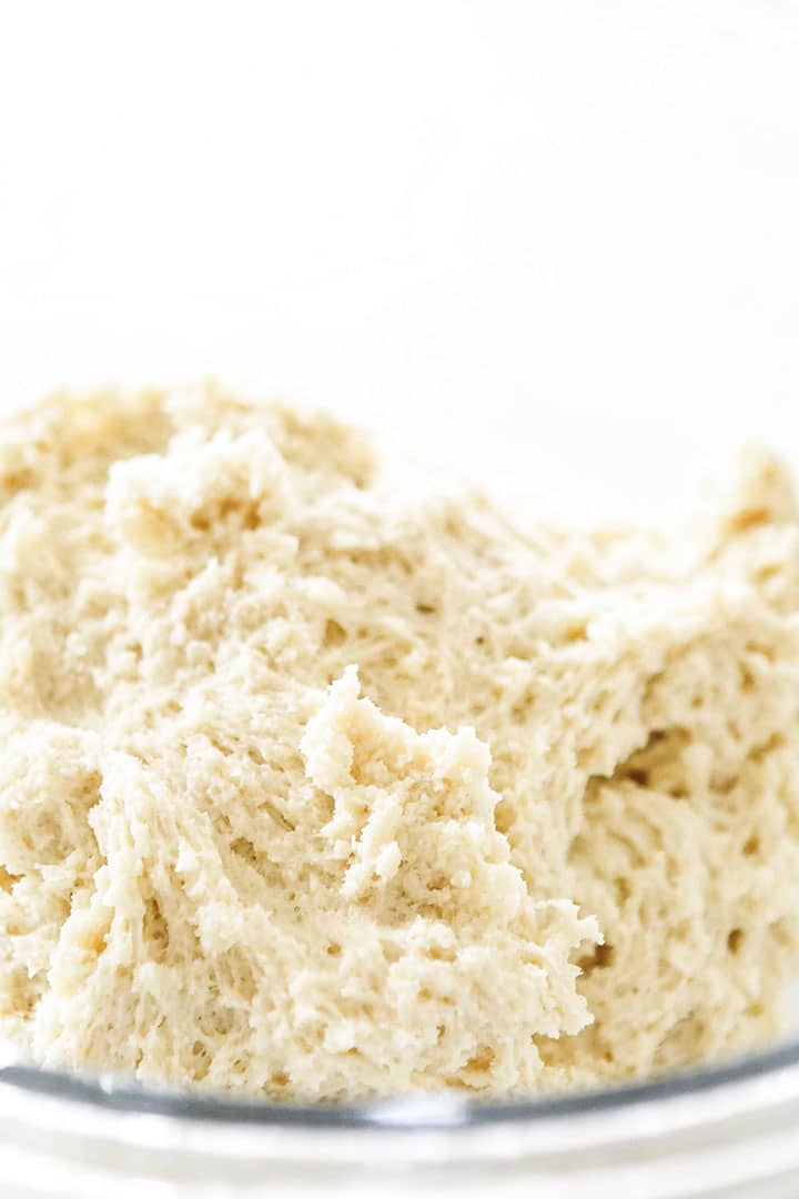 The scones mixture mixed in the bowl