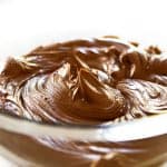 a bowl of freshly made chocolate frosting