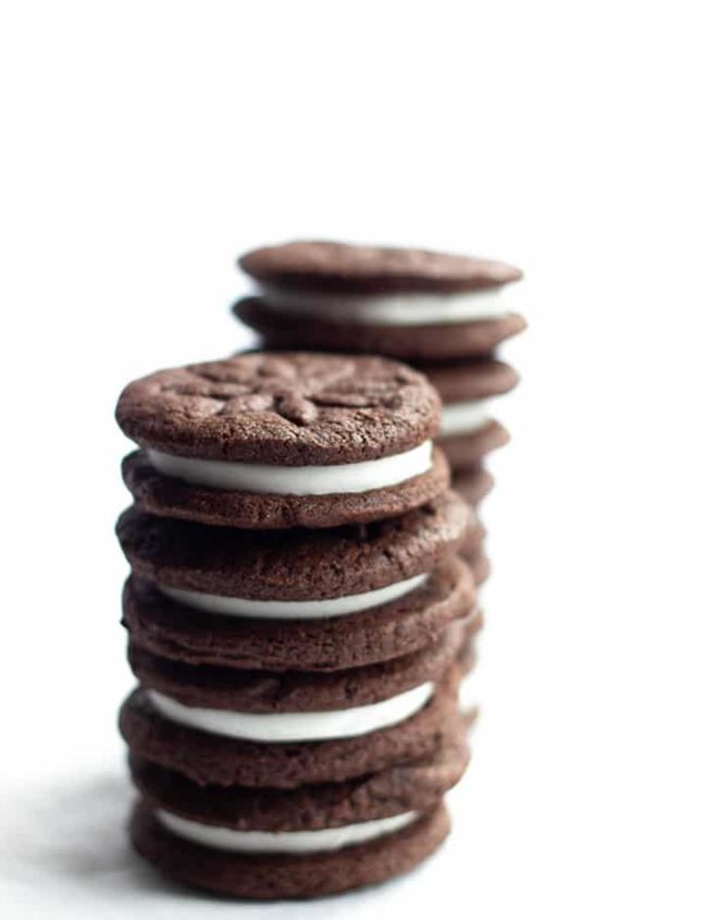 Two stacks of Homemade Oreos