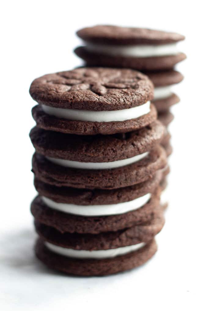 Two stacks of Homemade Oreos