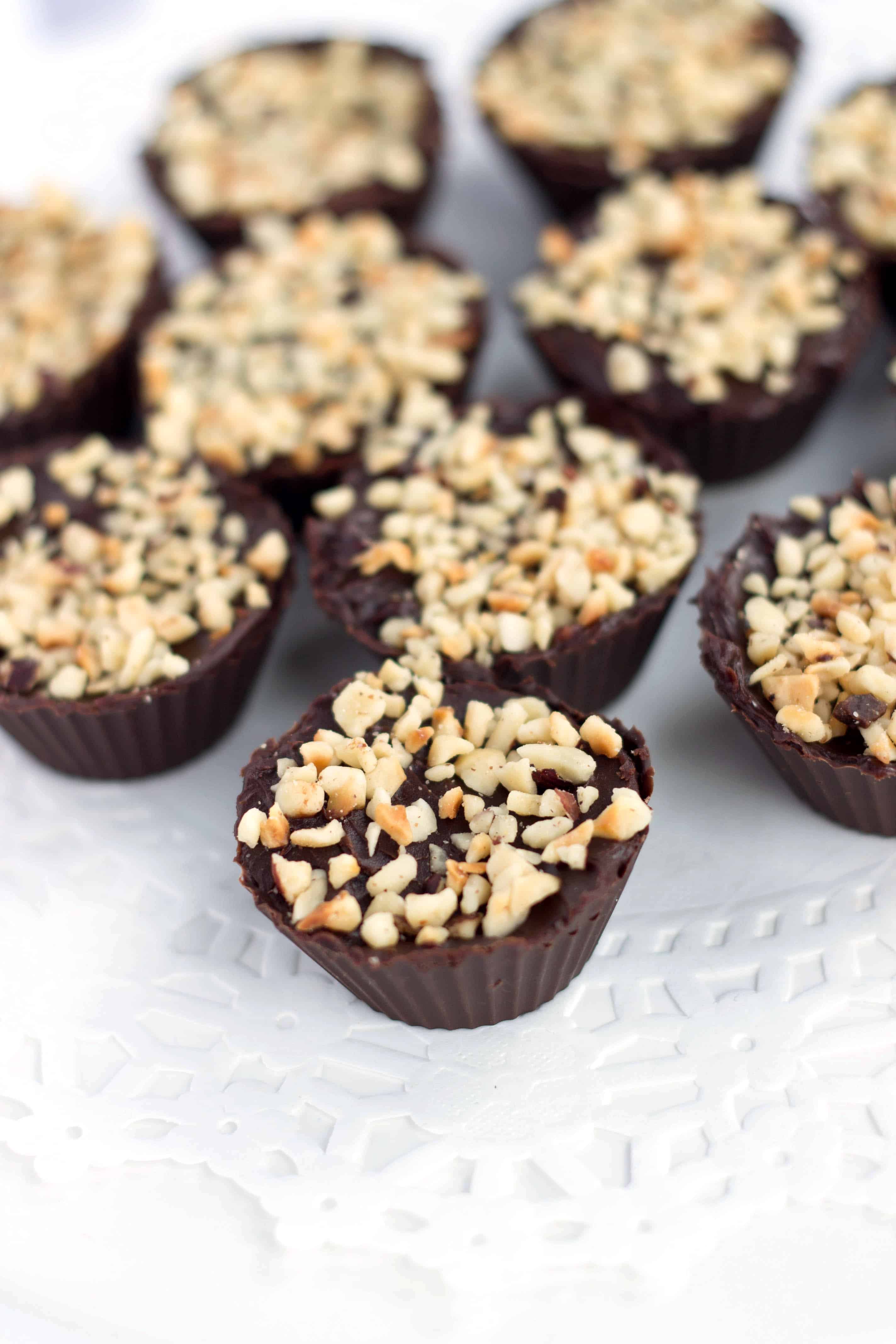 hazelnut chocolate truffle cups 