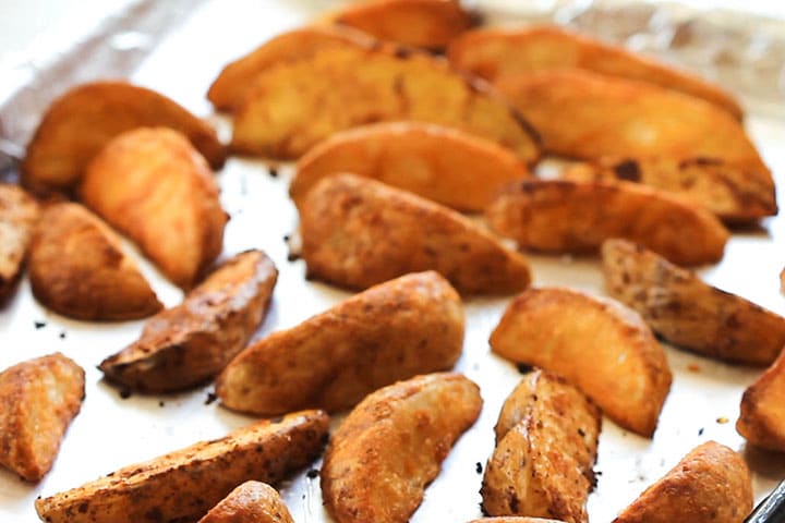 Baked Potato Wedges fresh out of the oven