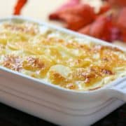 Cheesy Scalloped Potatoes fresh from the oven