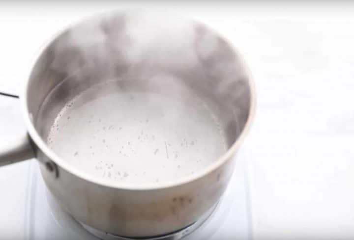 Boiling Water in a silver pot