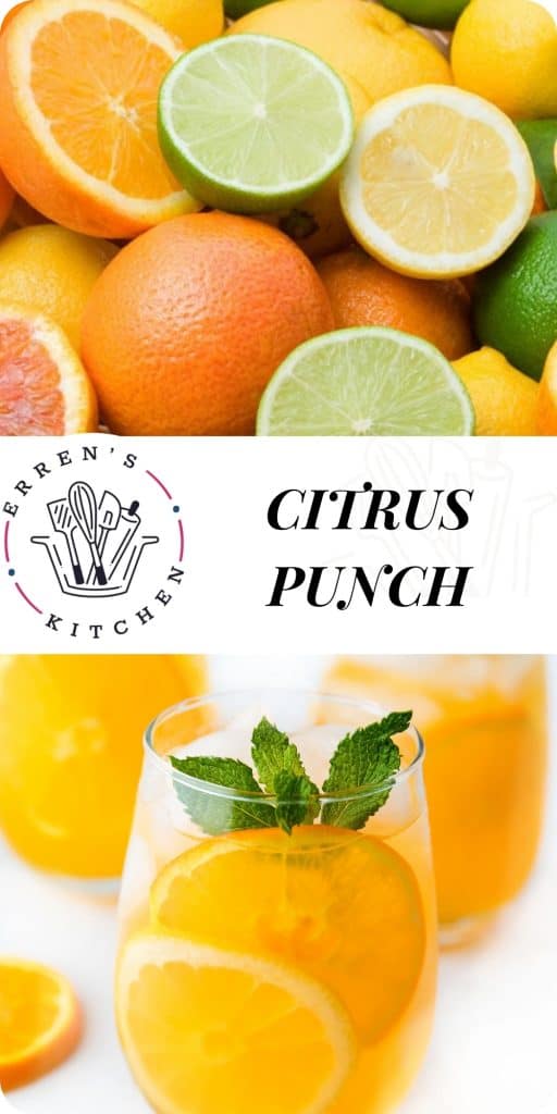 a glass filled with citrus punch