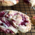 A close up of Raspberry and Scones