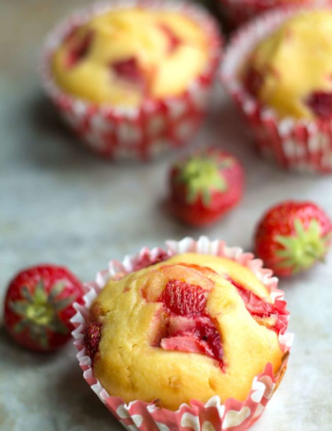 strawberry honey cornbread muffins