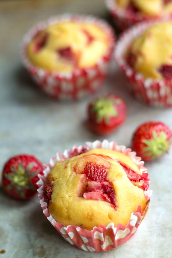 Strawberry Honey Cornbread Muffins
