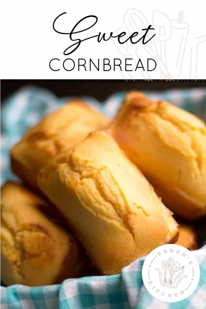 Sweet Cornbread mini loaves in a basket ready to eat