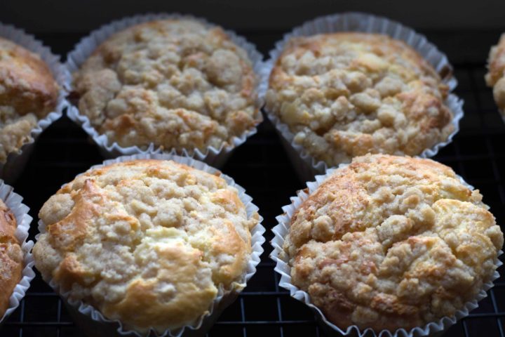 apple cheesecake muffins baked and straight out of the oven