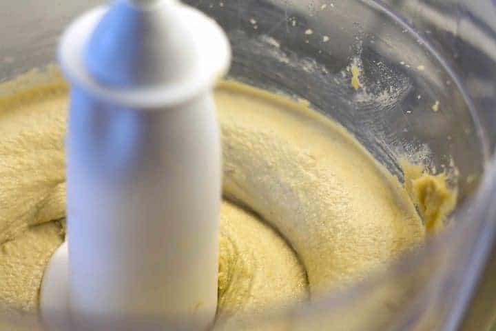 cookie ingredients being mixed in a blender
