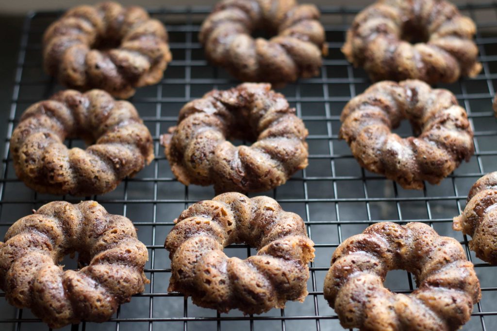 Nutella cookies straight out of the oven on a cooling rack.