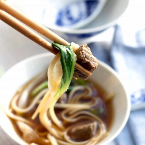 Chinese Beef Noodle Soup - Erren's Kitchen - Wonderfully fragrant and deliciously healthy, this simple soup makes the perfect warming meal.