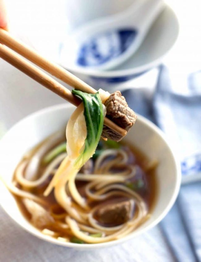 Chinese Beef Noodle Soup - Erren's Kitchen - Wonderfully fragrant and deliciously healthy, this simple soup makes the perfect warming meal.