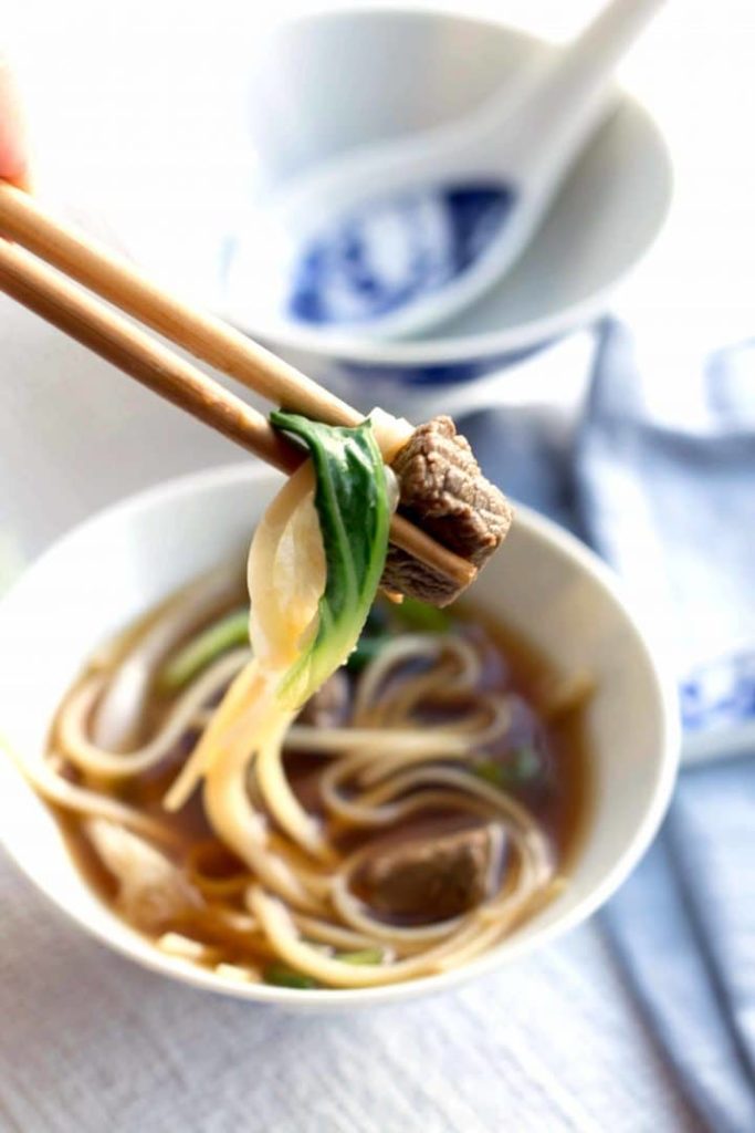 Chinese Beef Noodle Soup - Erren's Kitchen - Wonderfully fragrant and deliciously healthy, this simple soup makes the perfect warming meal.