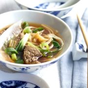 A bowl of Chinese beef noodle soup