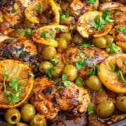 Moroccan chicken with Lemon, Olives and sauce