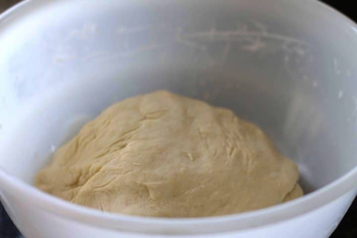 A bowl dough half risen
