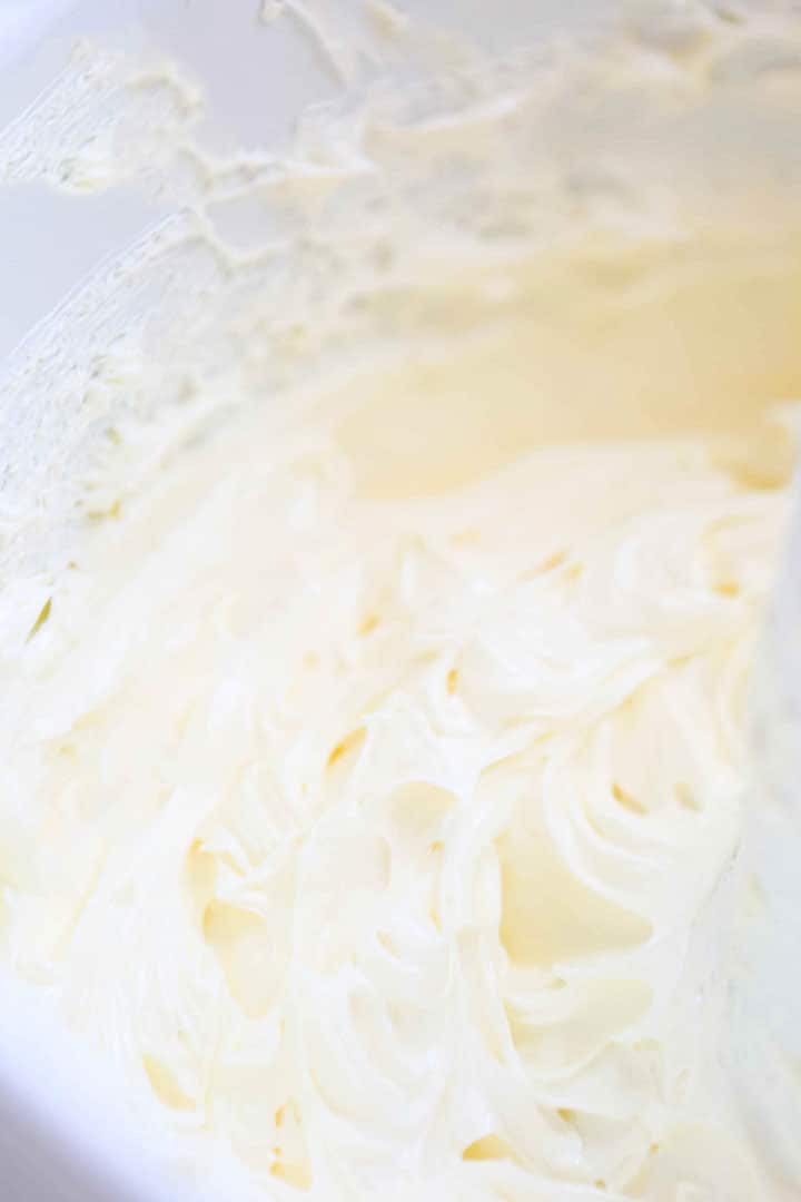 The butter and sugar beat to a fluffy texture