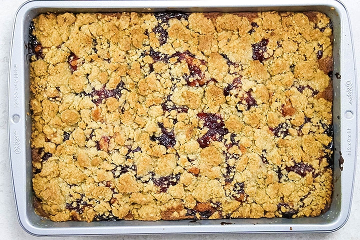 The Cranberry and Orange Crumb Cake fresh out of the oven