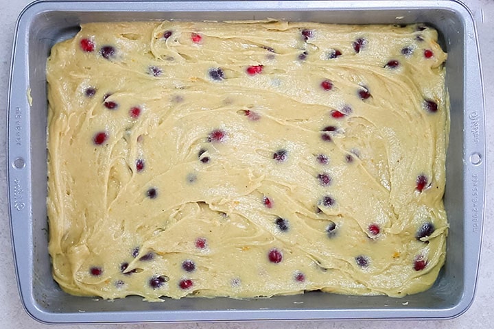 The batter spread into the pan