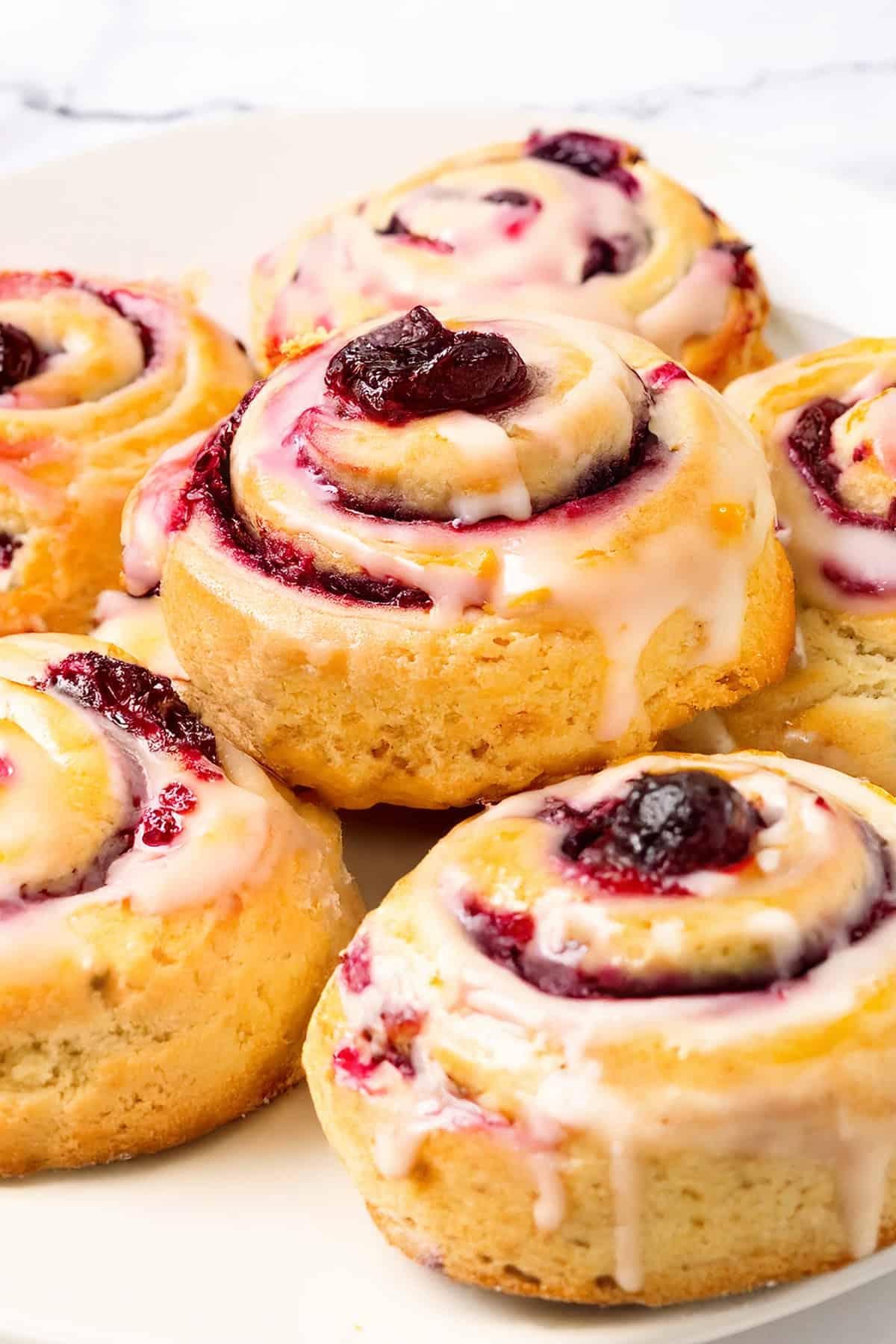 Iced Cranberry & Orange Swirl Scones