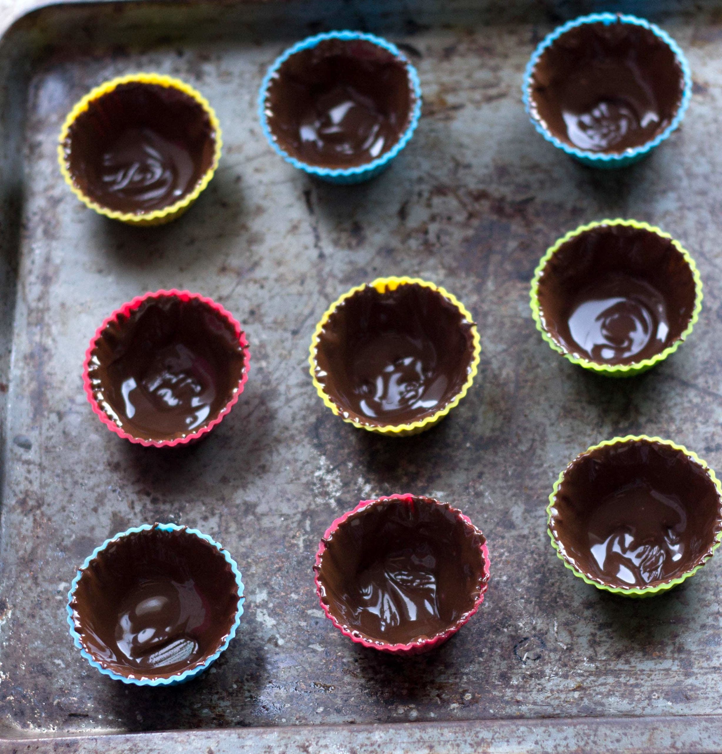 chocolate molds with chocolate lining