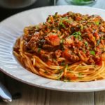 A close up photo of Quick & Easy Spaghetti Bolognese on a plate.