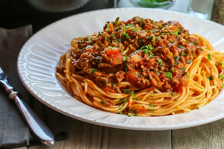 Quick and easy spaghetti Bolognese recipe