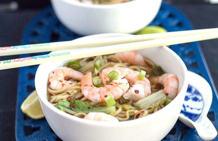 Quick Chinese Shrimp Noodle Soup | Erren's Kitchen