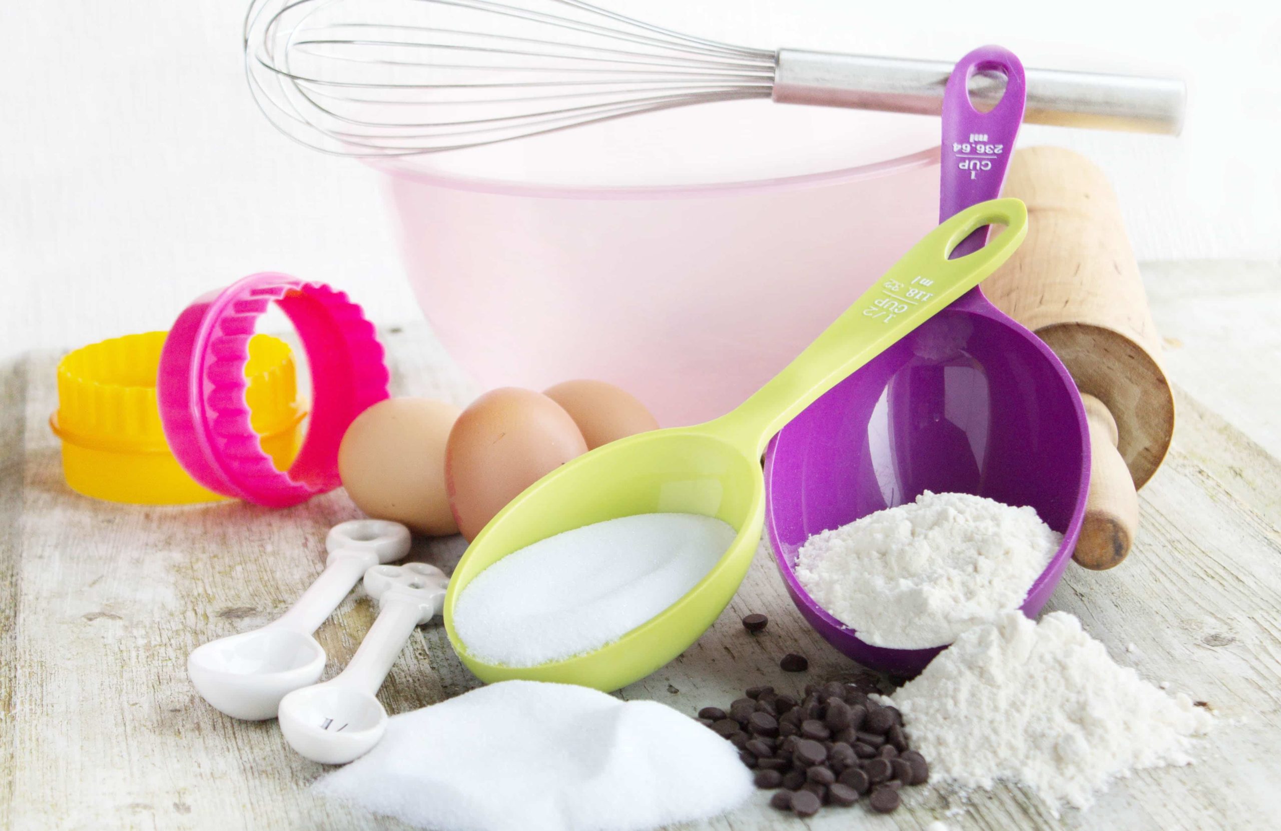 a selection of baking utensils