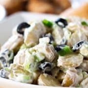 easy potato salad in a bowl