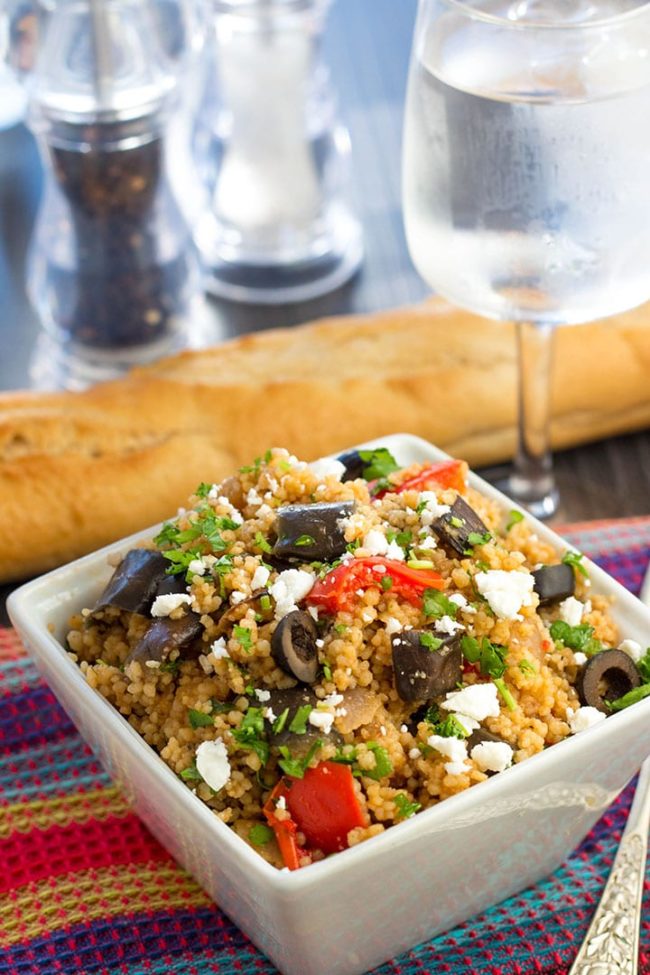 Mediterranean Couscous Salad with Roasted Eggplant Erren's Kitchen