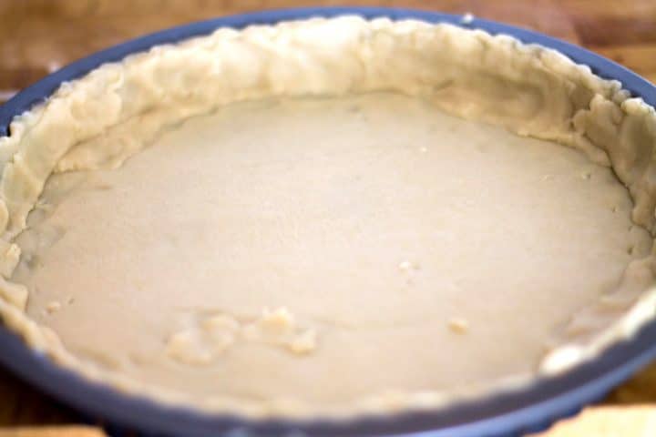 pie crust in the pan ready to bake