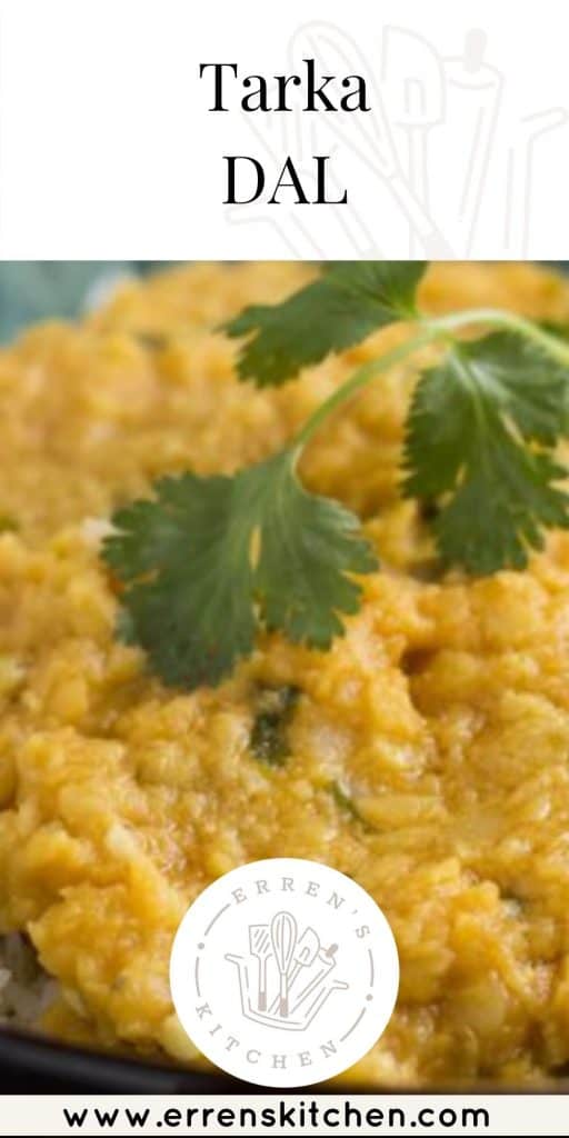 a bowl of tarka dal ready to eat with rice