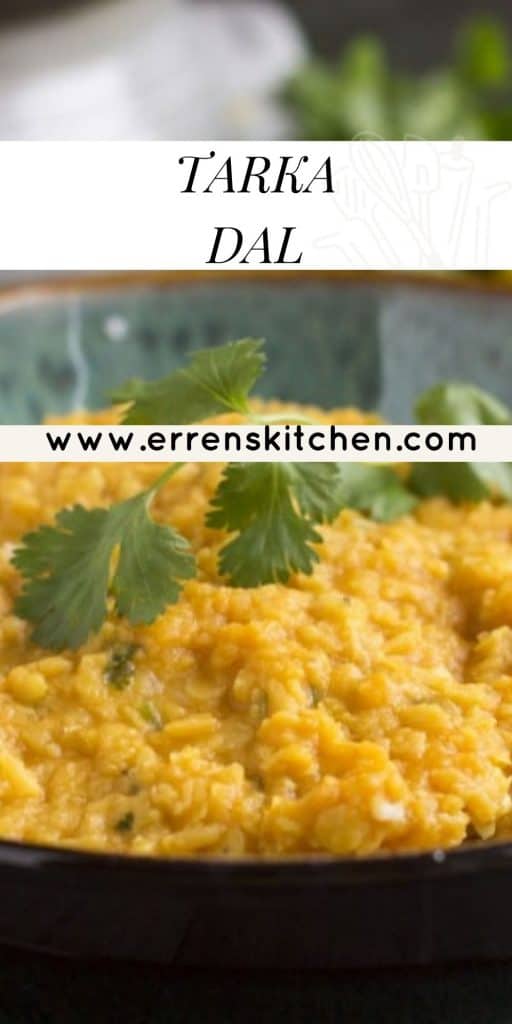 a bowl of tarka dal ready to eat with rice