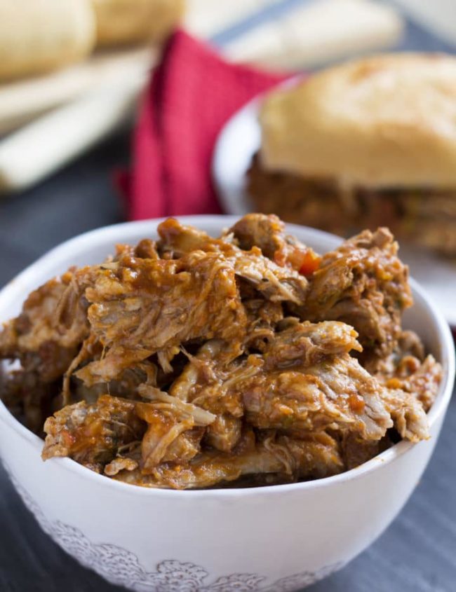 a bowl of Italian pulled pork