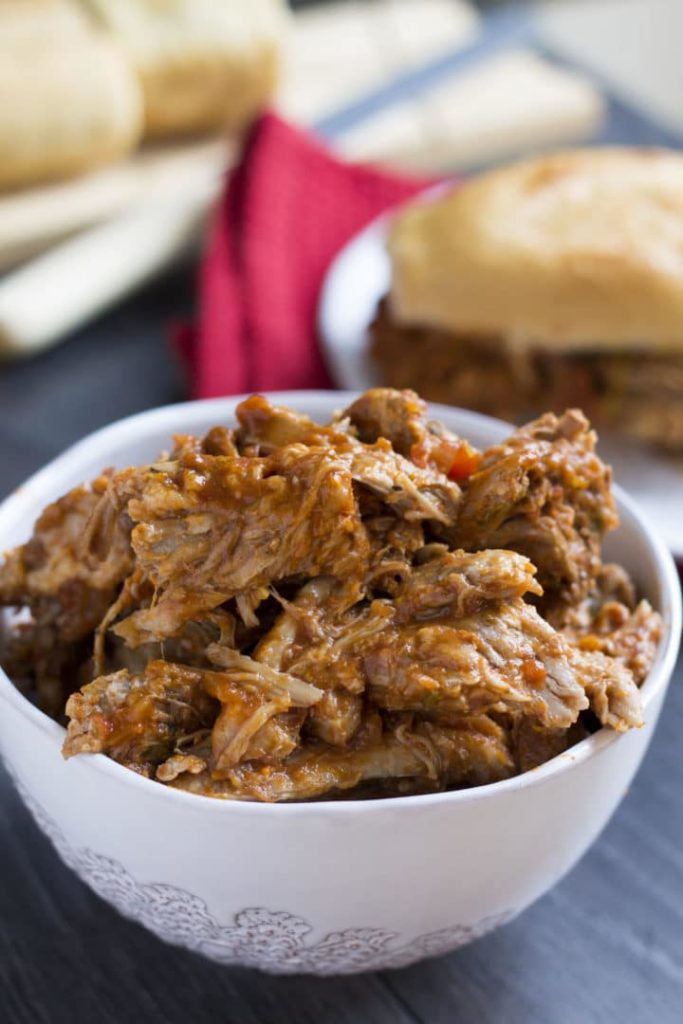 a bowl of Italian pulled pork