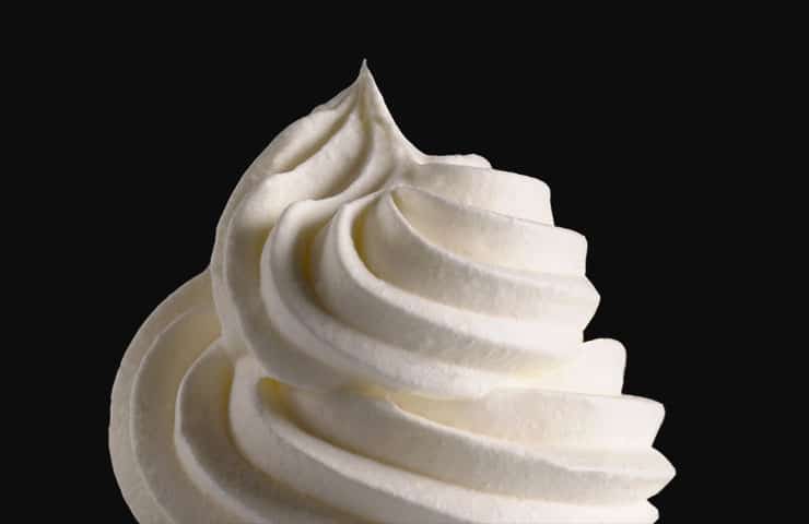 a swirl of whipped cream