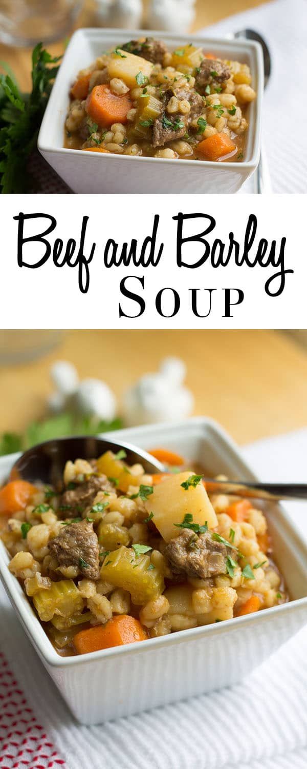  Beef & Barley Soup - Erren's Kitchen - Dish up a hearty bowl of comfort on a cold day with this simple recipe for Beef & Barley Soup. 