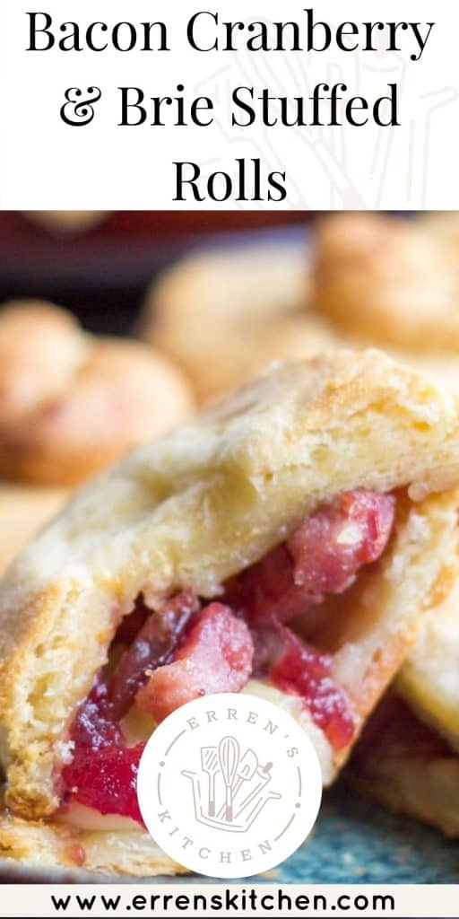 cranberry brie and bacon stuffed rolls ready to eat